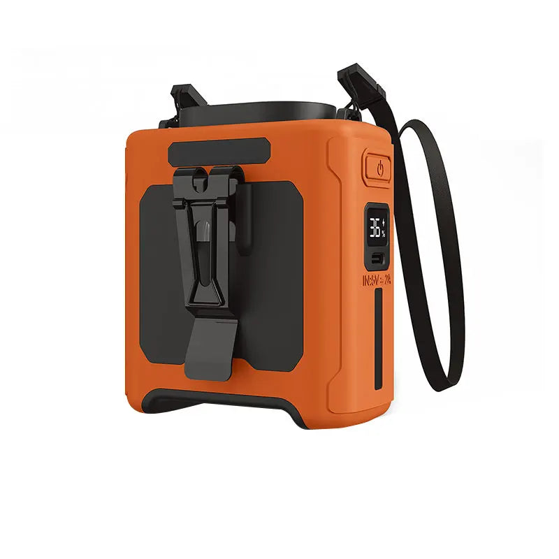 10000Mah Waist Fan Portable Handheld Hanging Neck Fan Ultra-Strong Wind with Phone Charging LED Light for Outdoor Working